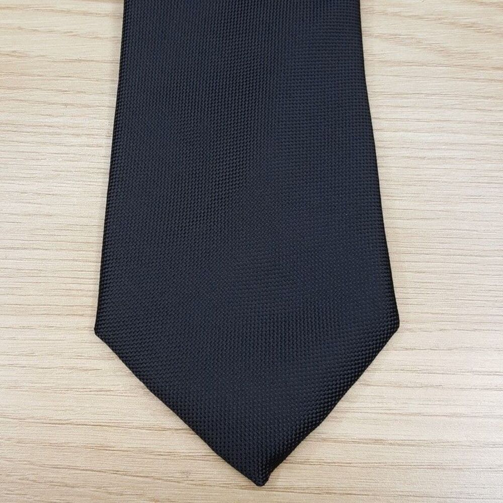 CLUB ROOM Mens Neck Tie Solid Black Textured Modern Classic Necktie